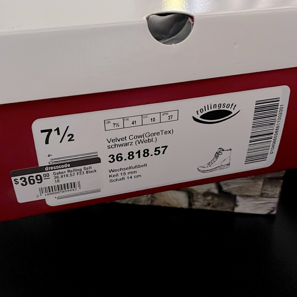 NWT GABOR (10) ROLLINGSOFT Classic Ankle Boots Lightweight Leather Waterproof - Picture 14 of 15